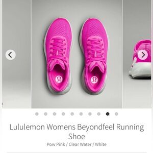 Lululemon beyondfeel running shoes in pow pink